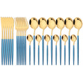 Axyaa Gold Stainless Steel Dinnerware Set for Elegant Table Setting