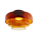 Axyaa Amber Glass LED Pendant Lights: Modern Nordic Hanging Lamp for Home Decor