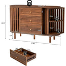 Axyaa Fluted Wooden Sideboard Buffet with Drawers and Shelves