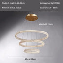 Axyaa Deluxe Crystal Pendant Chandelier - Modern Dimmable LED Lighting Fixtures