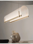Axyaa Golden Acrylic LED Chandelier for Dining & Living Room - Elegant Suspension Lighting