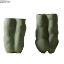 Axyaa Abstract Multi Legged Ceramic Vase for Green Floral Arrangement