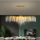 Axyaa Crystal Tassel LED Chandelier for Elegant Dining Room Decor