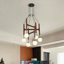 Axyaa Wooden Multi Head Pendant Light - Nordic Minimalist Style