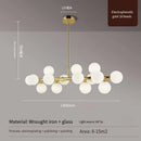 Axyaa White Glass Ball Black Gold Chandelier Bubble Hanging Lights