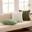 Axyaa Corduroy Throw Pillow Cover Beige Solid Cushion for Home Sofa Bed