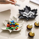 Axyaa Ceramic Maple Leaf Plate for Snacks & Jewelry Storage