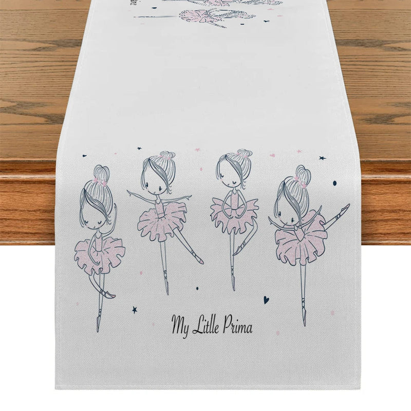 Axyaa Swan Ballet Girl Table Runner for Dining Room Decors