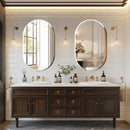 Axyaa Silver Glass Oval Beveled Edge Bathroom Vanity Mirror