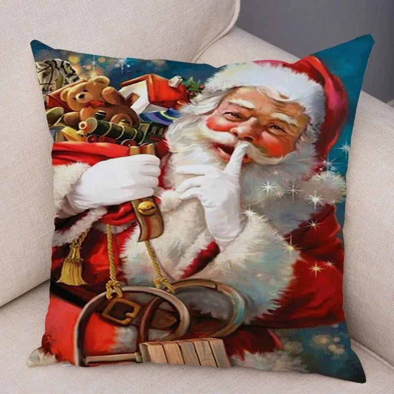 Christmas Santa Claus Pillowcase - Axyaa Christmas Day Party Sofa Decoration Gift