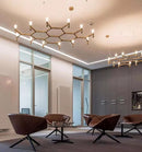 Axyaa Nordic Tube Chrome LED Chandelier for Kitchen Hotel Living Room