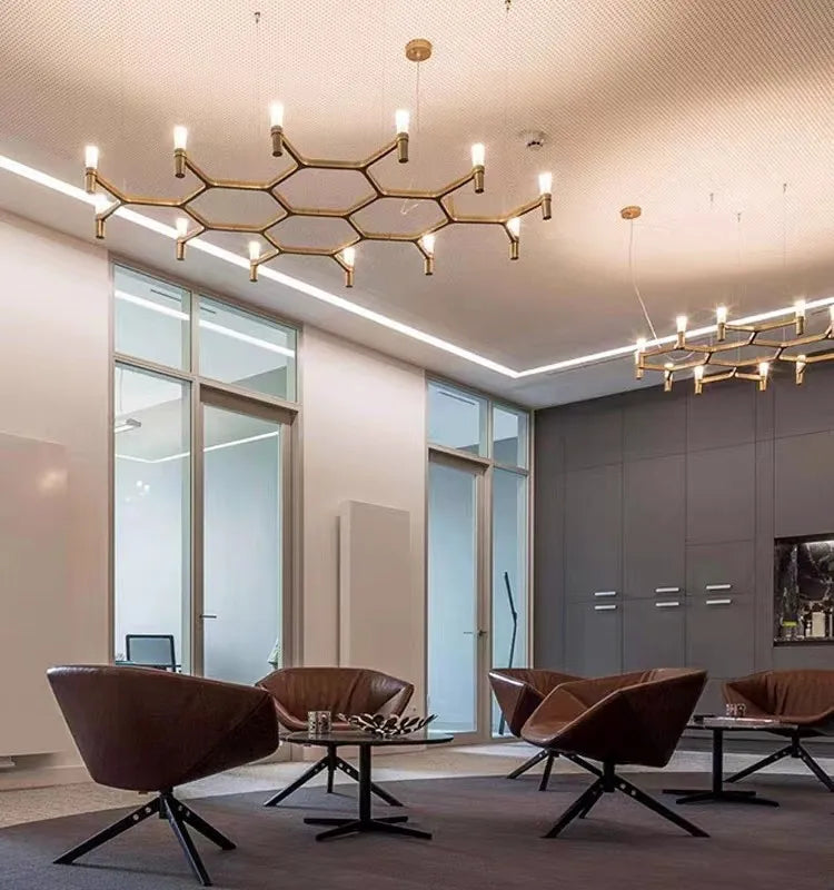 Axyaa Nordic Tube Chrome LED Chandelier for Kitchen Hotel Living Room