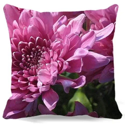 Axyaa Chrysanthemum Floral Polyester Cushion Cover Home Decor Pillowcase