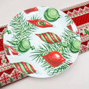 Axyaa Cartoon Relief Christmas Plate - 8-inch Circular Ceramic Shallow Tableware