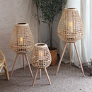 Axyaa Rattan Bamboo Floor Lamp for Parlor Bedroom Indoor Decor