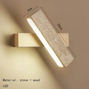 Axyaa Yellow Cave Stone LED Wall Lamp Wood Artistic Nordic Decor