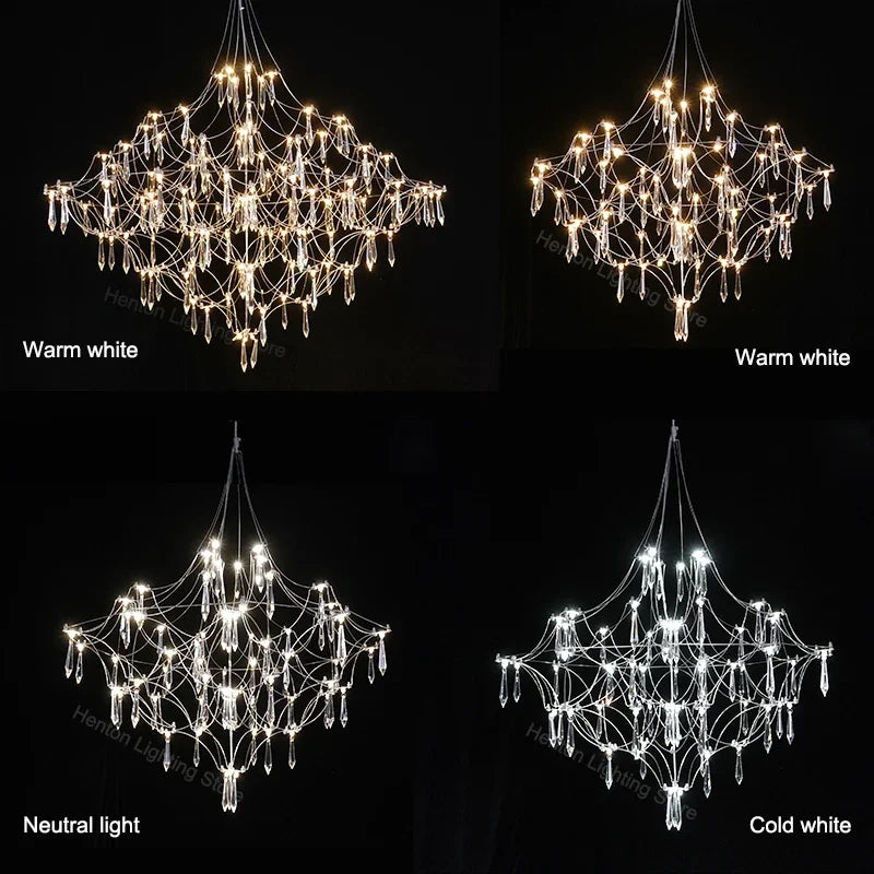 Axyaa Firefly Crystal Ceiling Chandelier Light for Living Dining Bedroom