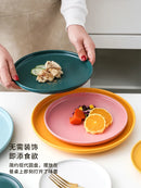 Axyaa Ceramic Western Cuisine Plate Set for Steak, Vegetables, Bread, Desserts, Breakfast