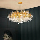 Axyaa Luxury Crystal Ceiling Chandelier: Modern Living Room Dining Bedroom Pendant Light