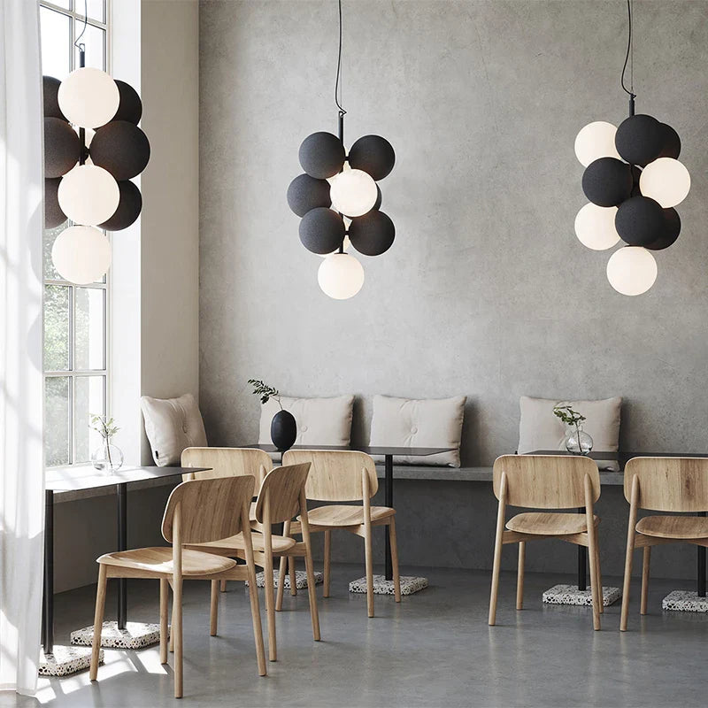 Axyaa Flannelette Ball Chandelier - Modern Nordic Style for Home and Office