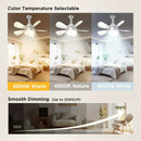 Axyaa E27 Screw Ceiling Fan Light Remote Control Dimmable 3 Color Lights