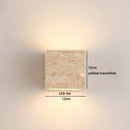 Axyaa Wabi Sabi LED Wall Lamp Yellow Travertine Glass Bathroom Light