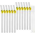 Axyaa Glass Straws - Lemon Shaped Eco-Friendly Smoothie Cocktail Bar Accessories