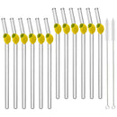 Axyaa Glass Straws - Lemon Shaped Eco-Friendly Smoothie Cocktail Bar Accessories