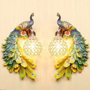 Axyaa Peacock Wall Lamp - Retro Aesthetic Resin Art, European Design for Bedroom and Corridor