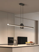 Axyaa Modern Black LED Pendant Chandelier for Dining Room, Office, and Bar