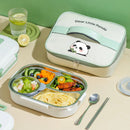 Axyaa Stainless Steel Thermal Lunch Box with Cutlery Set - 4/5 Grids, Microwave Safe