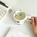 Axyaa Ceramic Tulip Love Handle Coffee Mug White Color Irregular Flower Tea Cup