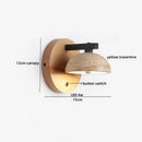 Axyaa Yellow Travertine LED Wall Light - Vintage Industrial Bedroom Lamp