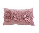 Axyaa Velvet Pink White 3D Chrysanthemum Throw Pillow Bouquet Model