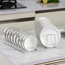 Axyaa Stainless Steel Dish Drainer Rack Kitchen Organizer Bowl Holder Pot Lid Shelf