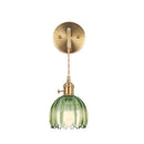 Axyaa Retro Floral Glass Wall Lamp, Modern Bedside LED Sconce