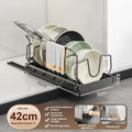 Axyaa Sliding Pot Lid Holder Rack Adjustable Under Cabinet Organizer Shelf