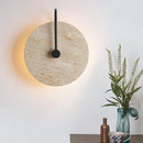 Axyaa Iron LED Wall Lights Round Yellow Travertine Japan Style Bedroom Lamparas