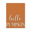 Retro Pumpkin Watercolor Canvas Print, Hello Autumn Quote Wall Art, Axyaa Fall Decor