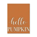 Retro Pumpkin Watercolor Canvas Print, Hello Autumn Quote Wall Art, Axyaa Fall Decor
