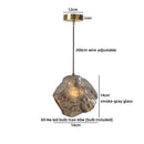 Axyaa Amber Glass LED Pendant Lamp: Industrial Vintage Luxury Hanging Light
