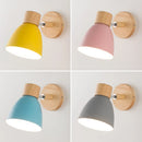 Axyaa Nordic Wood LED Iron Wall Lamp Modern Bedroom Sconce Fixture