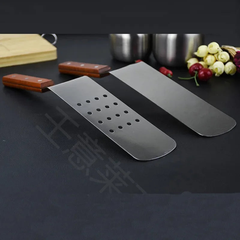 Axya Stainless Steel BBQ Shovel Spatula with Wooden Handle