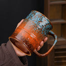 Axyaa Colorful Large Ceramic Coffee Mug Set - 500-600ml Tea Tools, Beer Barrel