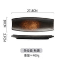 Axyaa Black Ceramic Sushi & Hotpot Plate - Rectangular Cuisine Dish