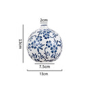 Axyaa Blue White Porcelain Vase Retro Chinese Wine Medieval Ceramics Home Decor