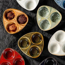 Axyaa Ceramic Three Grid Seasoning Dish Set - Molecular Cuisine Tableware