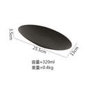 Axyaa Matte Striped Oval Ceramic Fish Plate for Molecular Cuisine Tableware