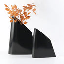 Axyaa Silver Trapezoidal Metal Vase for Home Decoration