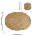Axyaa Jute Braided Placemat and Coaster Set: Handmade Weaving Dinner Table Mat